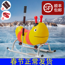 Childrens and adults outdoor sleds single and double variable ice sledges Internet celebrity cartoon ice skates new snowmobiles