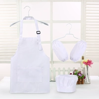 Белый фартук, шапка, нарукавники