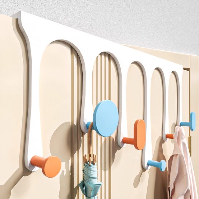 Door rear hook without punching door back storage coat hook bedroom bathroom clothes traceless storage rack