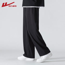 Pull back trousers men's spring and autumn 2023 new trousers loose straight sports pants wide-leg tooling casual trousers
