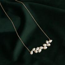 Pearl necklace chain collarbone Freshwater womens new light luxury niche sense natural design year 2022 color simple ins style
