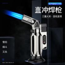 New Windproof Gas Lighter Inflatable Large Capacity Straight Flush Welding Gun Spray Fire Gun Outdoor Barbecue Theorizer Tide