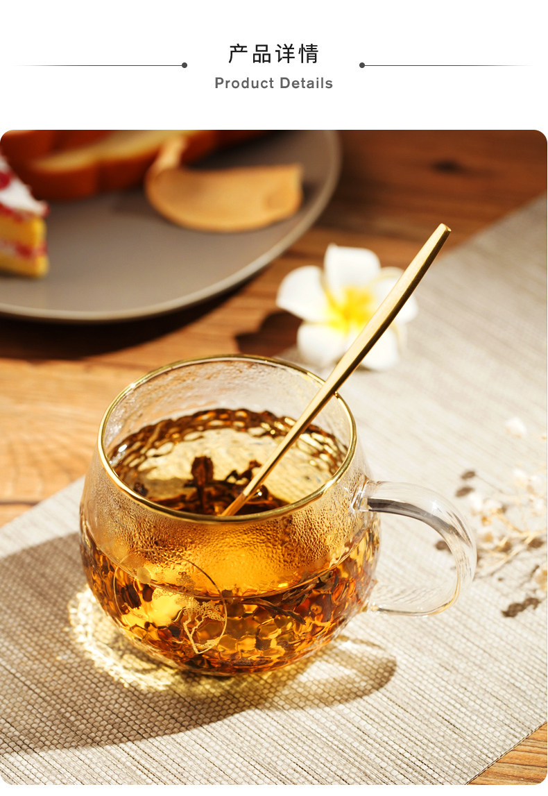 大英博物馆 葛饰北斋系列 亭台赏月 锤纹把手玻璃杯 420mL 双重优惠折后¥34包邮