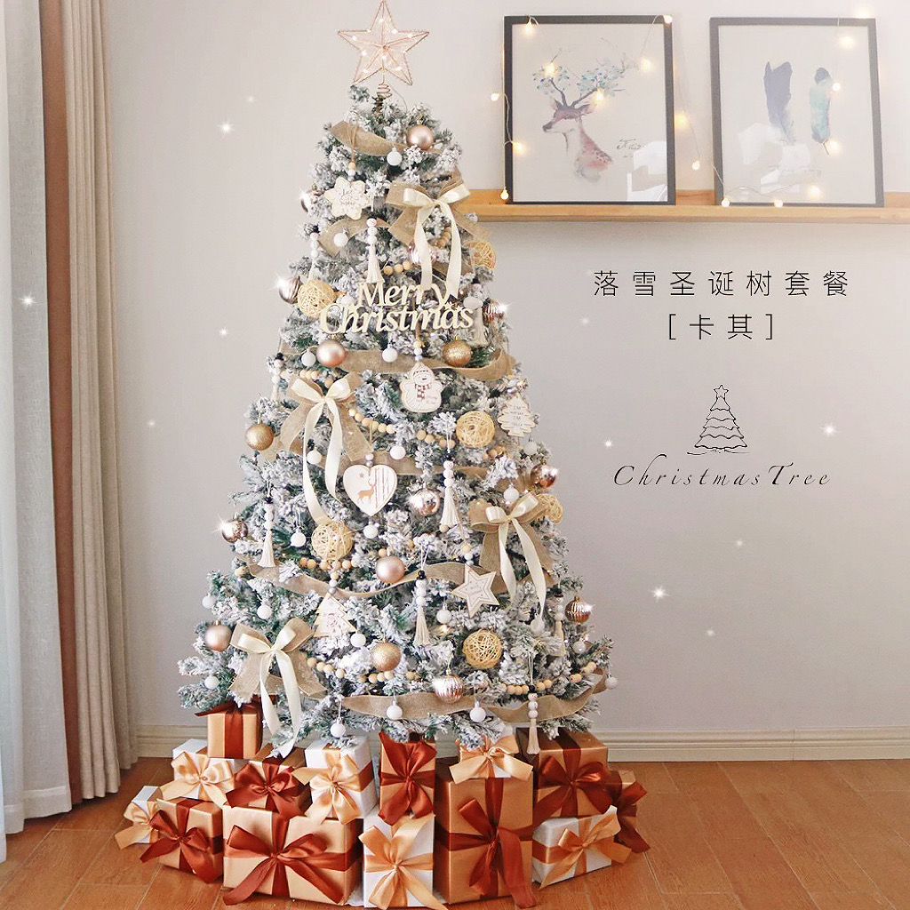 クリスマスツリーパッケージ2025新しい家の高級レイアウトDIY装飾リビングルーム光る白いクリスマスツリー