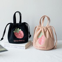 Hand Sails Cloth Bag Schoolgirls Day ins Han version Drawing Rope Buns Buns Bucket Bag Lunchbox Bags Lunch Bag bunk buns