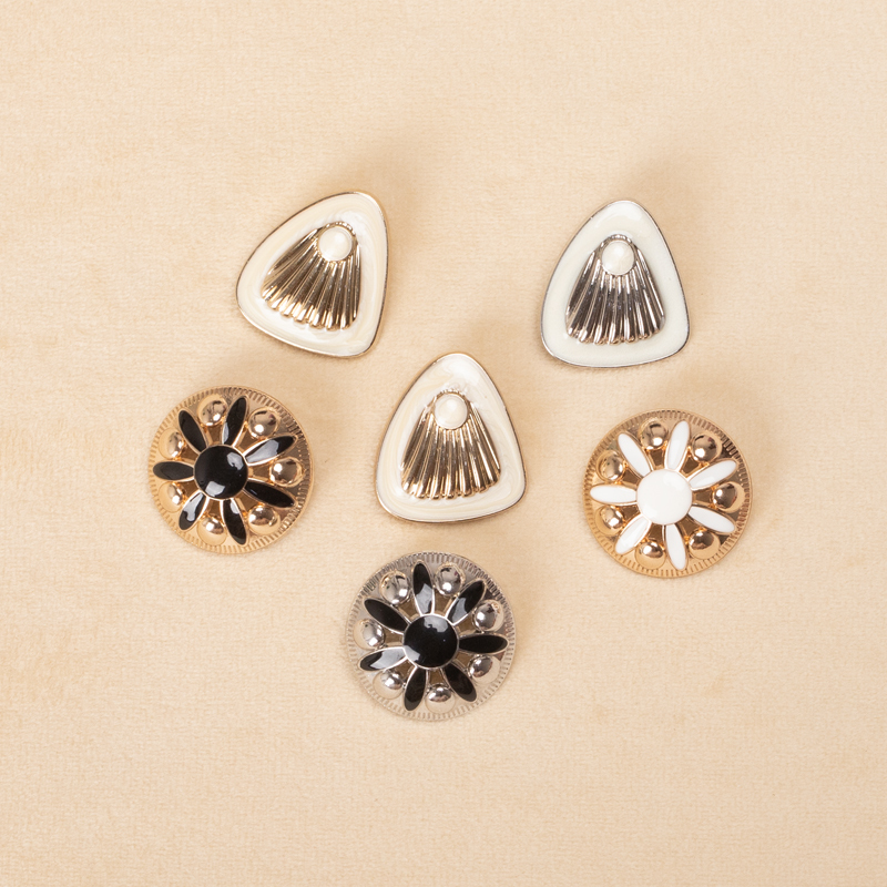 Knitted Ready-To-Wear Coat Buttons, Trench Coat Buttons, Jacket Buttons, Round Metal Buttons for Suits, Dresses, Tops, Women's Clothing