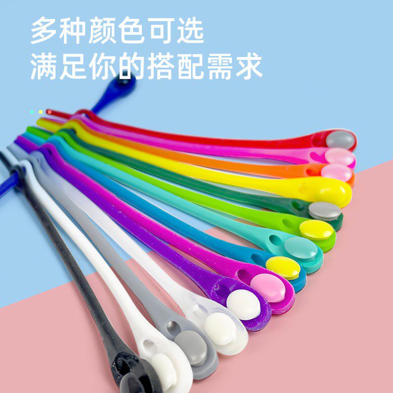 Shoelace buckle lazy elastic free tie-free adult children silicone elastic color rope buckle lock buckle