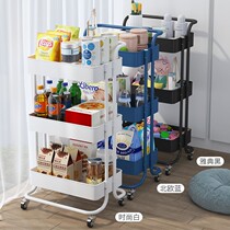 Movable shelf floor bedroom bedside shelf living room snack storage rack kitchen storage rack trolley