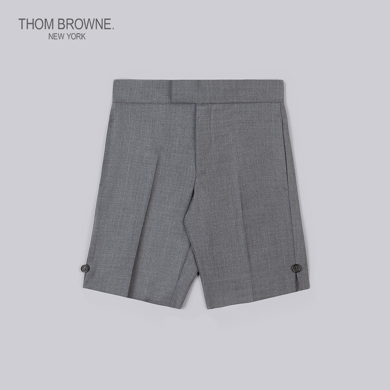 THOM BROWNE Boys Summer 2022 Classic Wool Medium Grey Suit Shorts