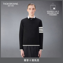 New products for early autumn] THOM BROWNE mens 2024 wool classic four-stripe loose pullover