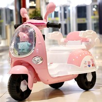 Childrens electric car Princess Electric Motorcycle Accessible Biathlon Three-wheeler 3-6-year-old remote control car girls version