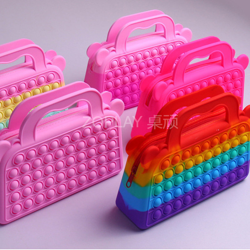 popit bag Bubble Bliss rainbow Sort by press Lok handbag Decompression Pioneer Toy Female Diagonal Satchel-Taobao