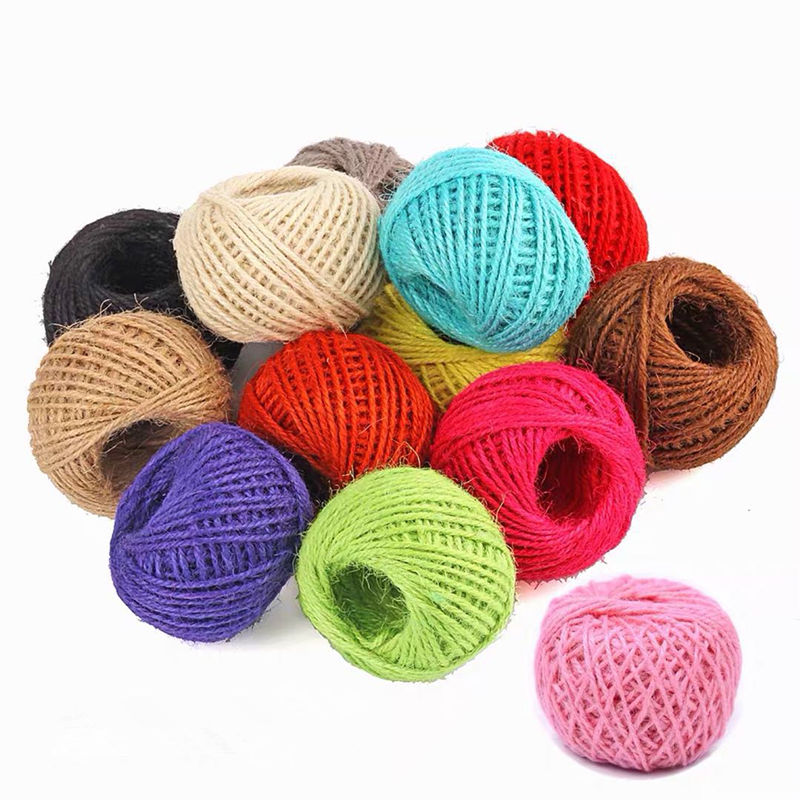 Color 2mm50 m linen DIY handicraft gift accessories retro style photo clip decorated jute rope