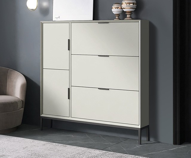 Italian minimalist ultra-thin shoe cabinet household door entrance large capacity entrance hall storage space-saving small apartment trunk cabinet