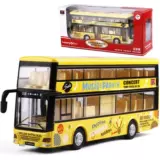 Автобус, двухэтажная металлическая игрушечная машина, реалистичный общественный транспорт для мальчиков