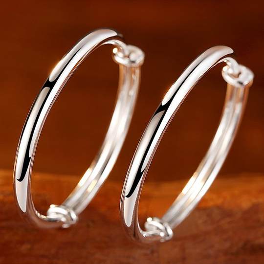 Armband Sterlingsilber Silber 999 Geschenk reines Silber solides Geschenk glänzendes weibliches Armband Freundin Valentinstag Push-Pull einfaches Baby