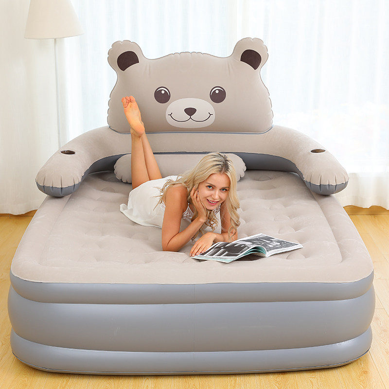 Inflatable mattress thickened with high air cushion bed Cartoon convenient outdoor camping Single spanking electric pump charging bed-Taobao