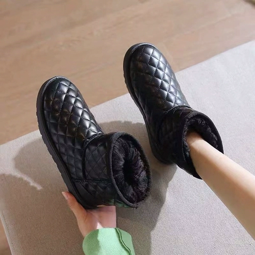 Зимние короткие сапоги, универсальная обувь, флисовые ботинки, в корейском стиле