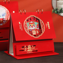 2024 Creative Hollow Desk Calendar Chinese Style Hot Stamping Craft Calendar Year of the Dragon with Storage Desk Calendar Customized Business Gift