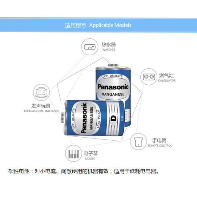 Panasonic Carbon Type D Large Size Green Batteries, Pack of 20, Suitable for Gas Stoves, Gas Water Heaters, Flashlights, and Toys