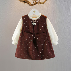 Baby Clothes Autumn Little Girl Vest Skirt Western-style Princess Skirt Two-piece set One-year-old Girl Baby Baby Autumn Clothes