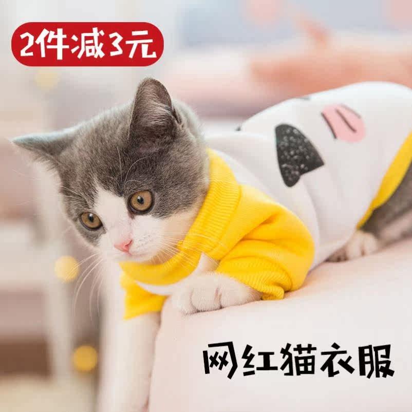 Cat clothes anti-hair loss four-legged cat clothes autumn and winter clothes thickening warm net red tide brand cute kitten clothes young