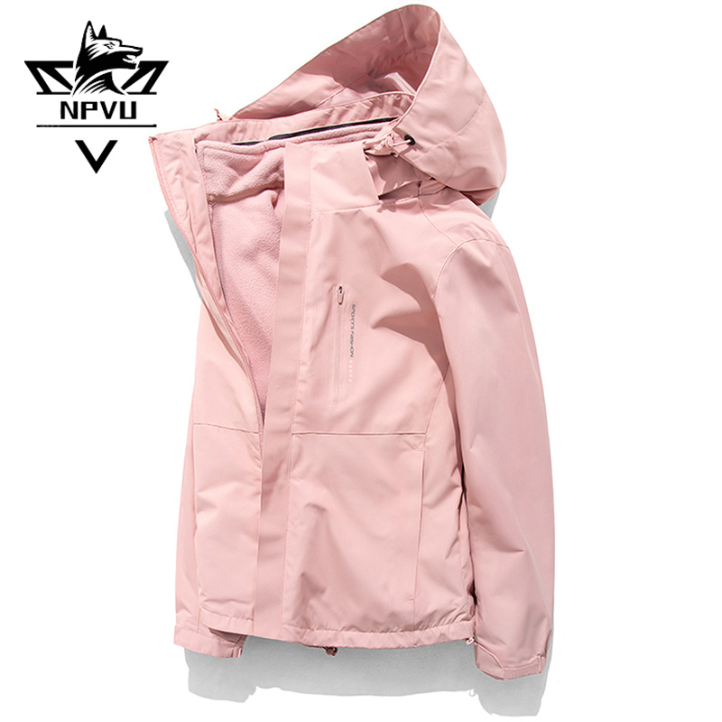 NPVU outdoor jacket lovers fleece three-in-one detachable windproof waterproof autumn and winter new mountaineering jacket