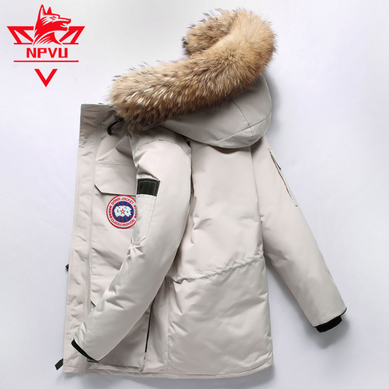 Jackets pie overcome men's 2021 winter new mid-length version Canadian wind warm down ski jacket women's jacket couple