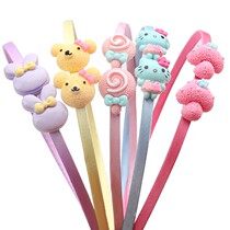 Han Edition Cute Princess Hair Stirrup childrens anti-slip toothed head hoop press release Liu Hai Broken Hair Stirrup Khaka Little Girl Hair Ornaments