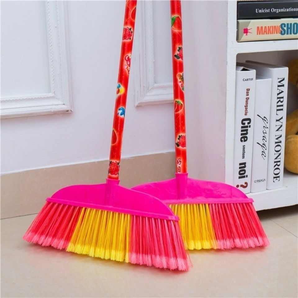 Broom batch plastic broom factory household broom single cleaning tool bristle broom broom wooden handle workshop