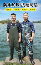 Rain Pants Rain Shoes Integrated Male thickened Bull sole sturdy and abrasion-proof waist and body Water Waterproof Pants Man