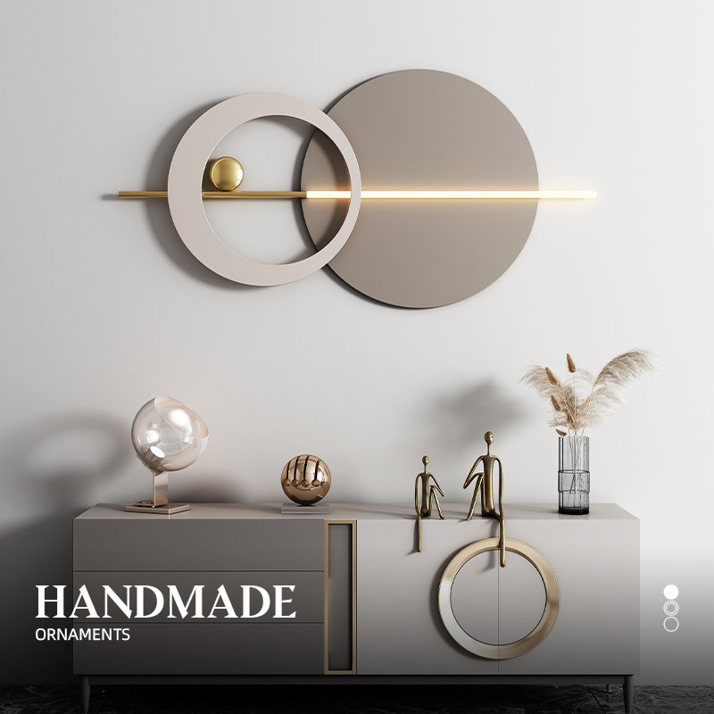 Willy-style Light Lavish Wall Adornment Wall-mounted Sofa Background Wall Bedroom Wall Decorative Pendant Solid Iron Art Wall Trim-Taobao