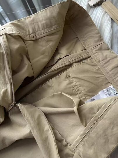 太爱了!设计感时尚百搭不对称斜边高腰显瘦阔腿裤休闲裤长裤女新