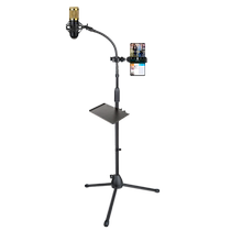 Shengha microphone stand tripod floor-standing mobile phone live broadcast vertical microphone stand crossbar shock-proof stand microphone stand