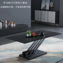 Italian light luxury creative small apartment slate lifting square coffee table oval simple master dining table
