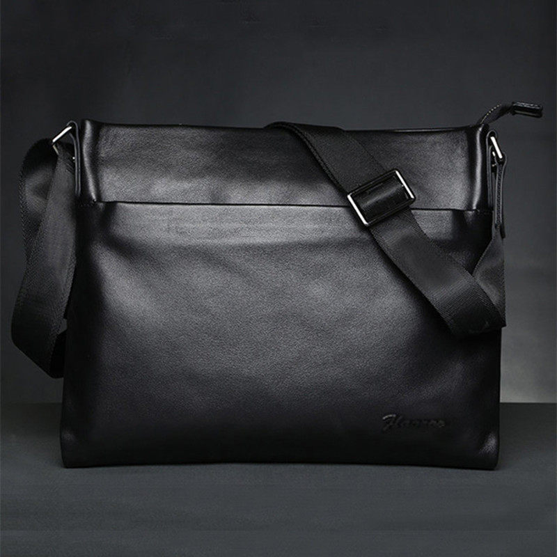 Male Bag Skew Satchel male genuine leather Chained with little crowdDesign Versatile Business Casual Single Shoulder Bag Briefcase Men-Taobao