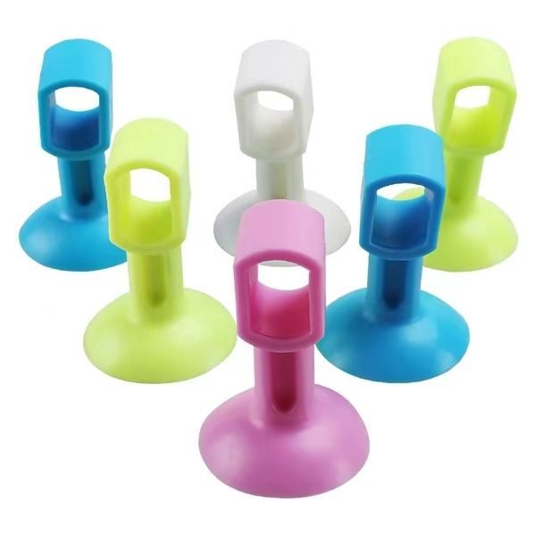 Silicone door suction punch-free door handle anti-collision door suction door resistance plastic rubber door touch powder room door top suction wall device