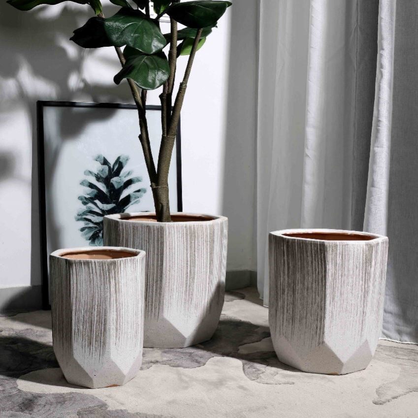 40cm ceramic flower pots European-style living-room floor ceramic flower pot special large clear cabin square large bore courtyard