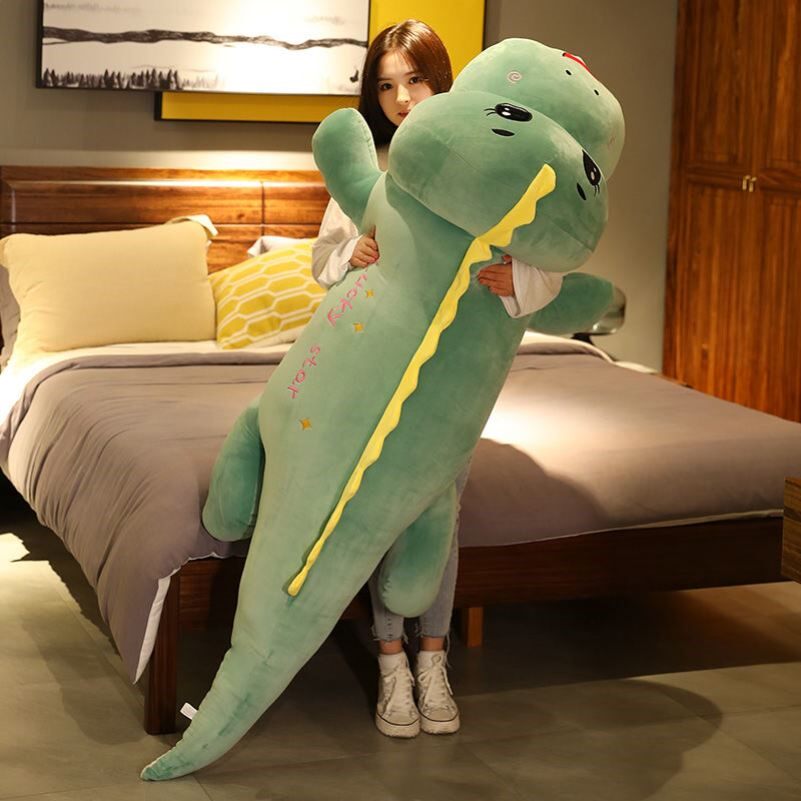 Girlfriend Holding Pillow Sleeping Man Shaped Cute Strip Plush Toy Dinosaur Cloth Doll Doll Holding Pillow Paparazzi Sleeping bed