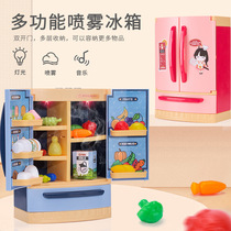 Children emulation large sound and light spray refrigerator toy suit multifunction over home kitchen home appliances boy girl