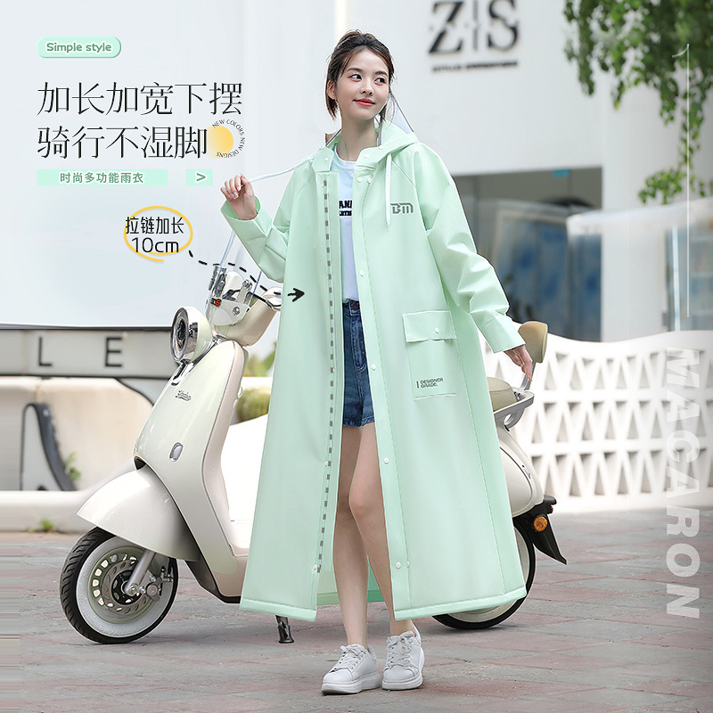 Japanese Imported Raincoat for Women, Single-Person, Heavy Rain Protection, Adult Outerwear, Suitable for Electric Scooters, Separate Rider and Vehicle, Thickened Rain Poncho