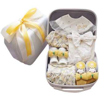 Newborn baby clothes set gift box meet princess dress baby girl pure cotton full moon gift 100th anniversary gift