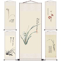 Zhang Daqian Orchid parent hanging painting Decorative Painting Scroll Bedroom Hung Painting Scenic Area Scrolls Flower Bird Calligraphy painting Silk Gift