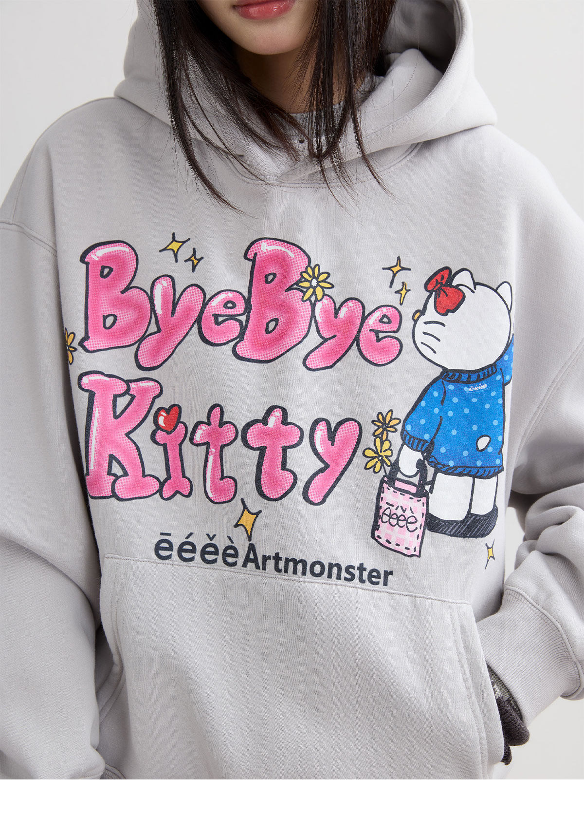 eeeeArtmonster Bye Kitty Hooded Sweatshirt