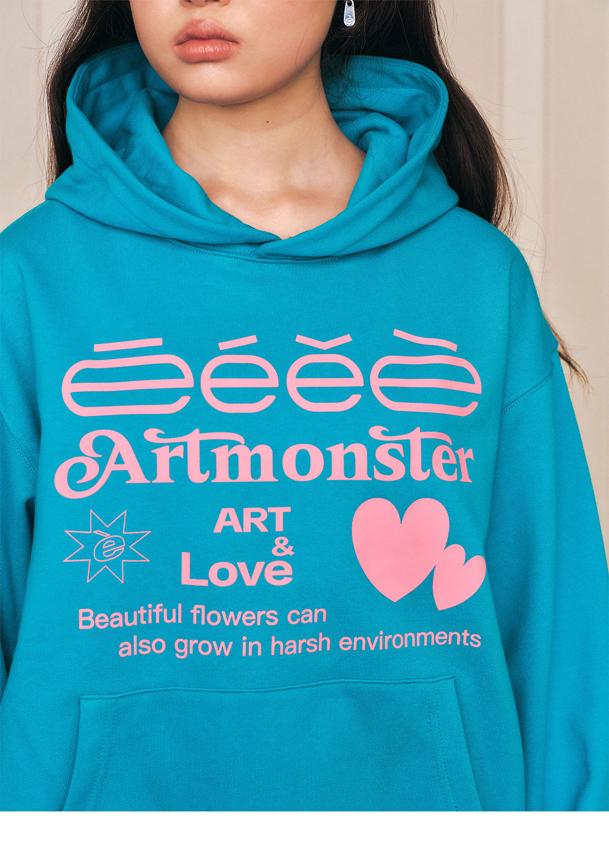 eeeeArtmonster Heart Print Hoodie