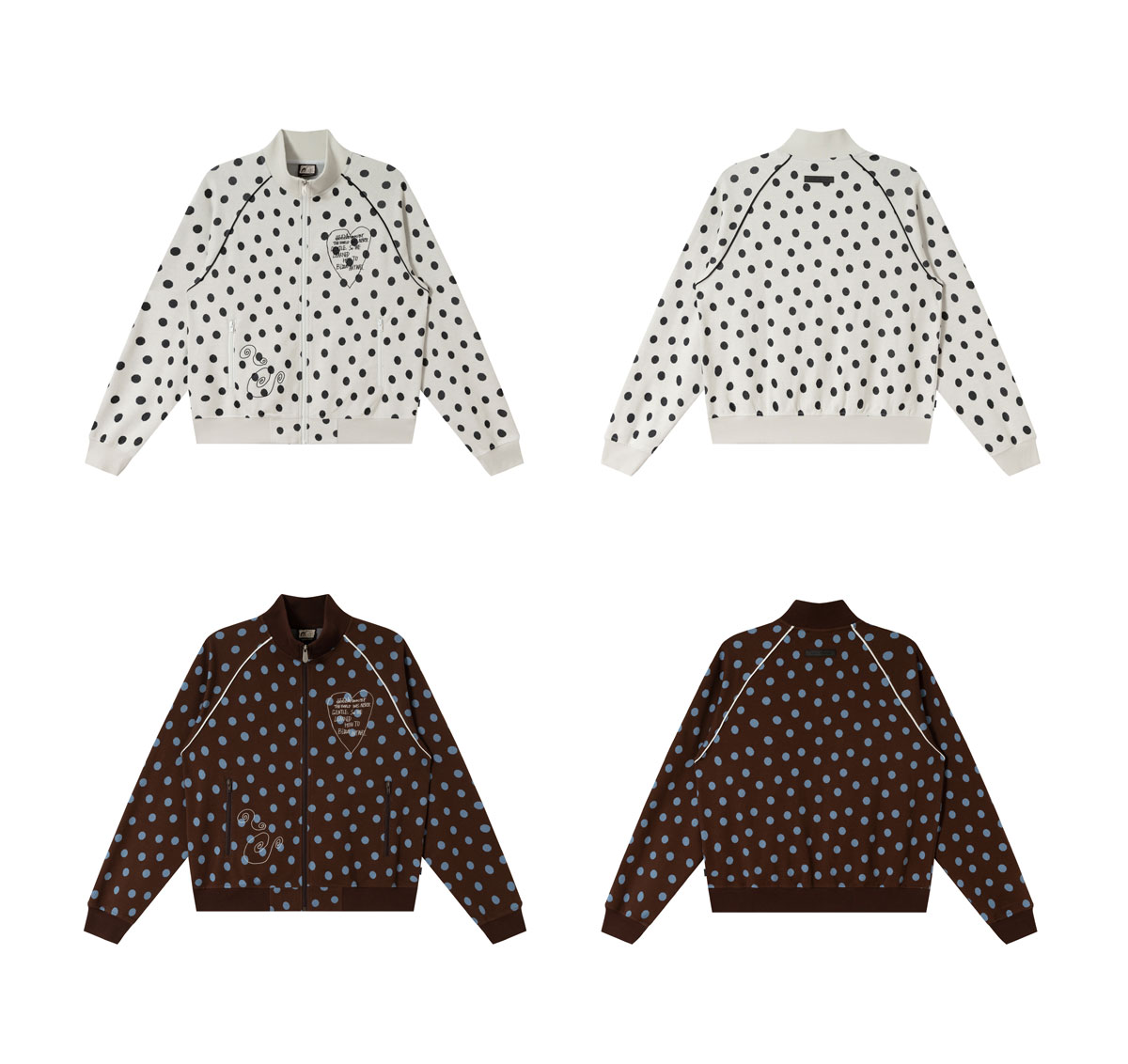 eeeeArtmonster Bloom Polka Dot Embroidered Jacket