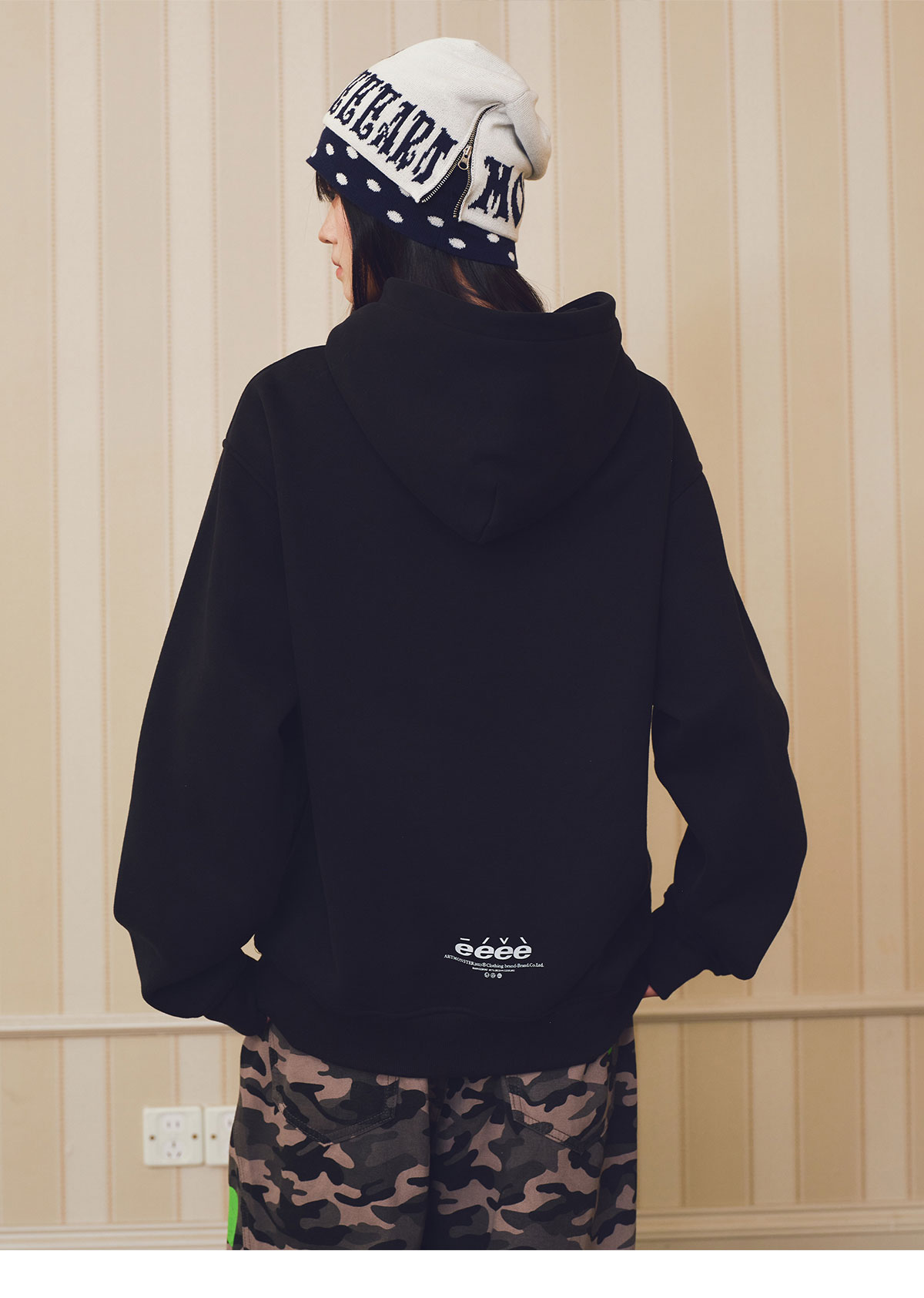 eeeeArtmonster Secret Words Embroidered Hoodie