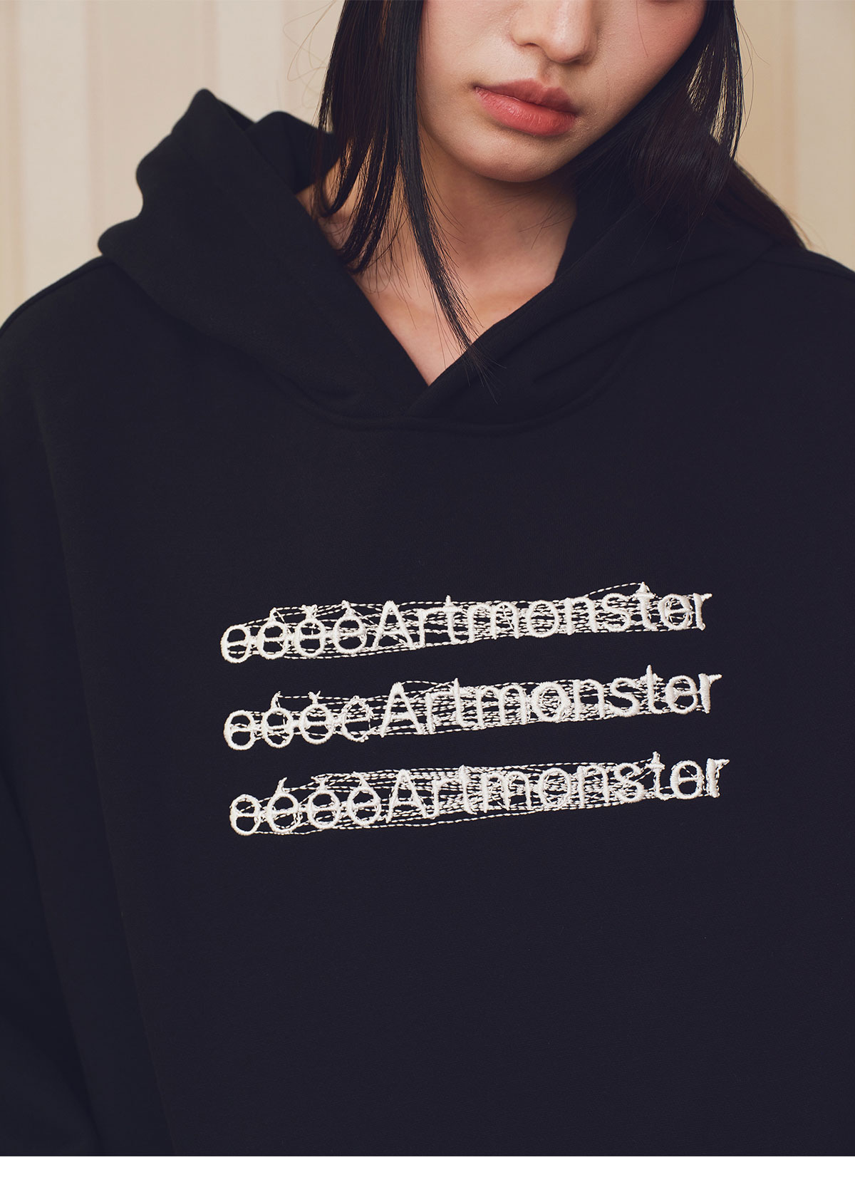 eeeeArtmonster Secret Words Embroidered Hoodie
