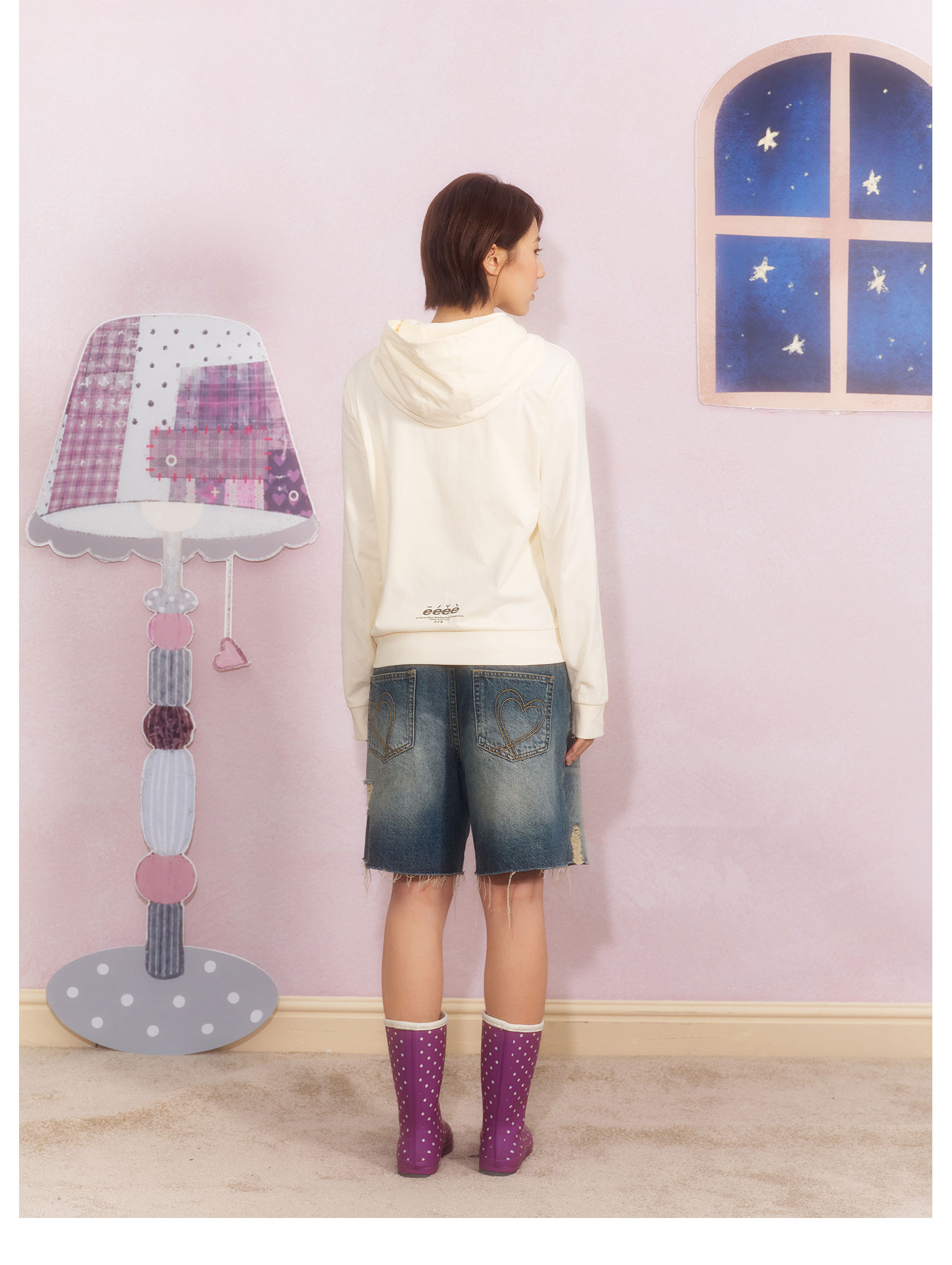 eeeeArtmonster Angel Dialogue Embroidered Hooded Cardigan