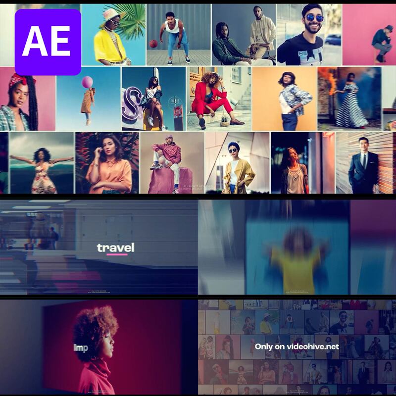 Ae Template: Stylish and Dynamic Modern Photo Motion Slideshow with Glitch Effects